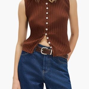 Free People Tilly Rib Button-Up Top